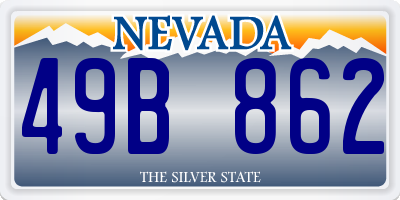 NV license plate 49B862