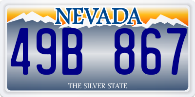 NV license plate 49B867