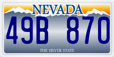 NV license plate 49B870