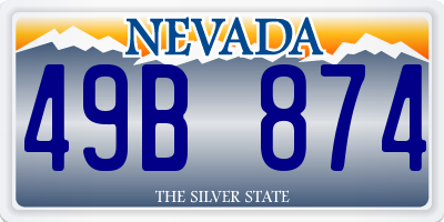 NV license plate 49B874