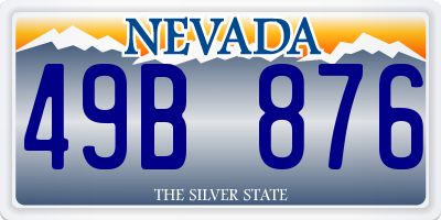NV license plate 49B876