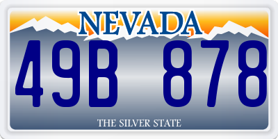 NV license plate 49B878