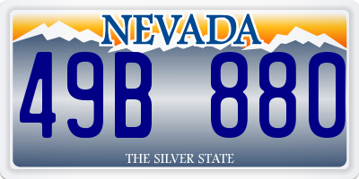 NV license plate 49B880