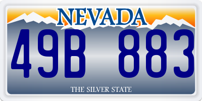 NV license plate 49B883