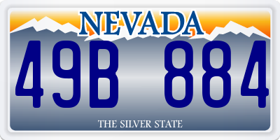 NV license plate 49B884