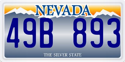 NV license plate 49B893