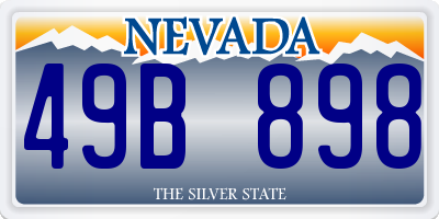 NV license plate 49B898
