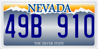 NV license plate 49B910