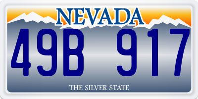 NV license plate 49B917