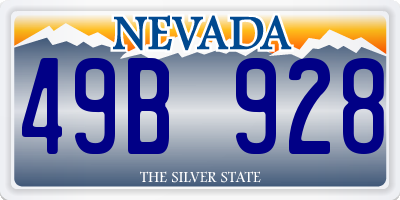 NV license plate 49B928