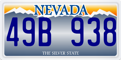 NV license plate 49B938