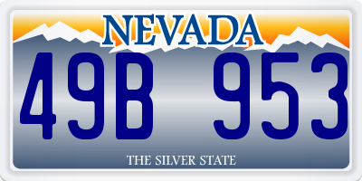 NV license plate 49B953