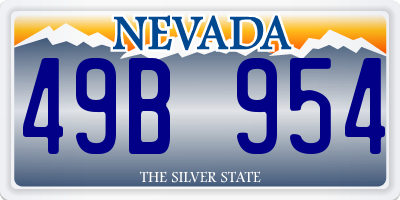 NV license plate 49B954