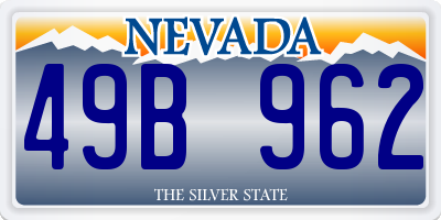 NV license plate 49B962