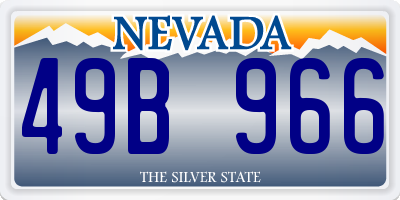 NV license plate 49B966