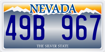 NV license plate 49B967