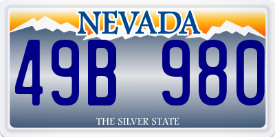 NV license plate 49B980