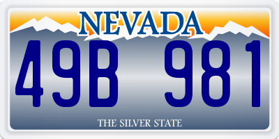 NV license plate 49B981