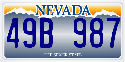 NV license plate 49B987