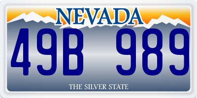 NV license plate 49B989