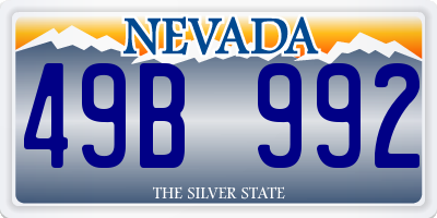 NV license plate 49B992