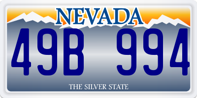 NV license plate 49B994