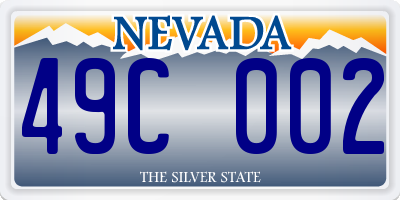 NV license plate 49C002