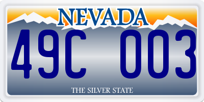 NV license plate 49C003