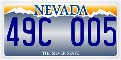 NV license plate 49C005