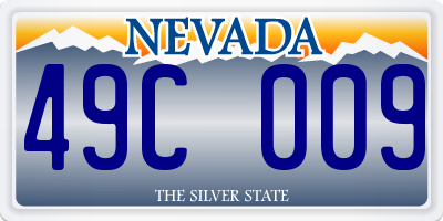 NV license plate 49C009