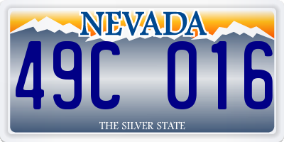 NV license plate 49C016