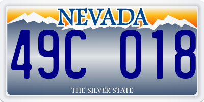 NV license plate 49C018