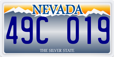 NV license plate 49C019