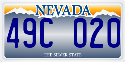 NV license plate 49C020