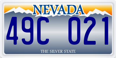 NV license plate 49C021