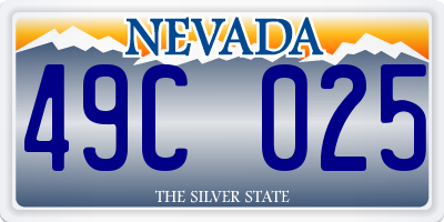 NV license plate 49C025