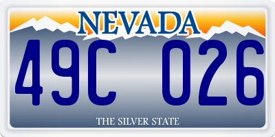 NV license plate 49C026