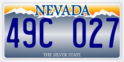 NV license plate 49C027