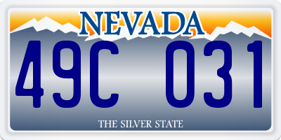 NV license plate 49C031