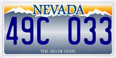 NV license plate 49C033