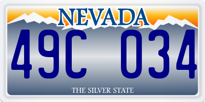 NV license plate 49C034