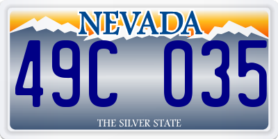 NV license plate 49C035
