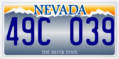 NV license plate 49C039