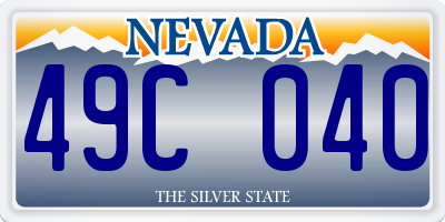 NV license plate 49C040