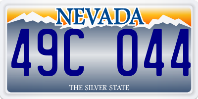 NV license plate 49C044