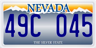 NV license plate 49C045