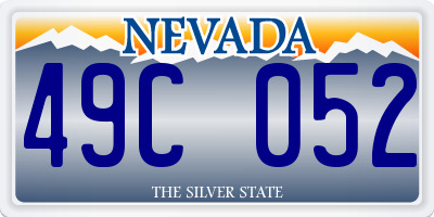 NV license plate 49C052