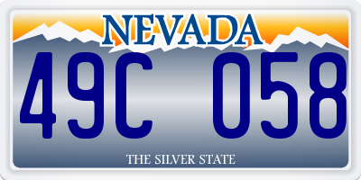 NV license plate 49C058