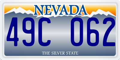 NV license plate 49C062