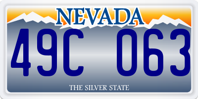 NV license plate 49C063